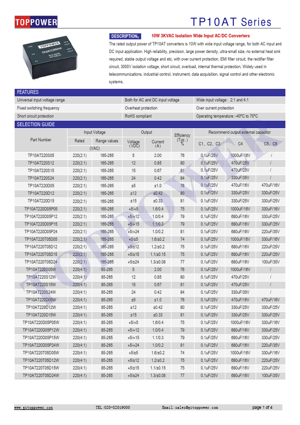 TP10AT220D05P15W