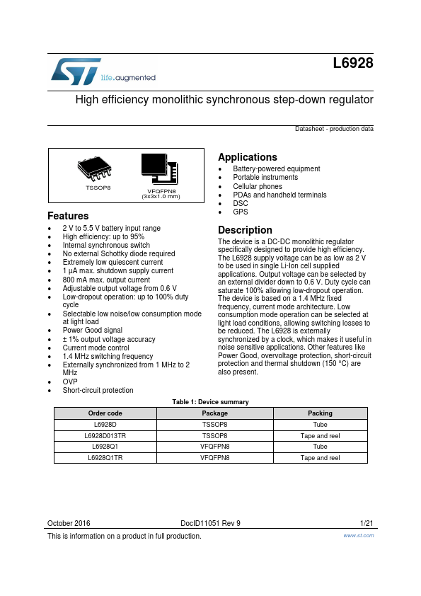 L6928D STMicroelectronics