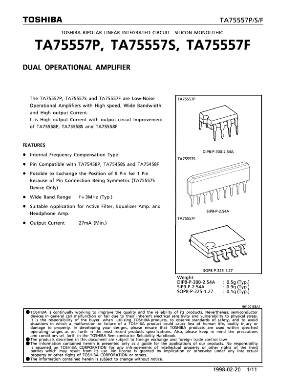 <?=TA75557F?> डेटा पत्रक पीडीएफ