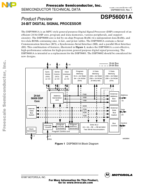 DSP56001A Freescale Semiconductor