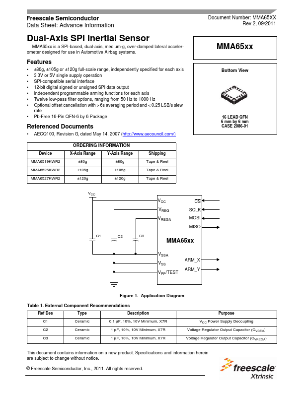 MMA6519KWR2 Motorola Semiconductor Products