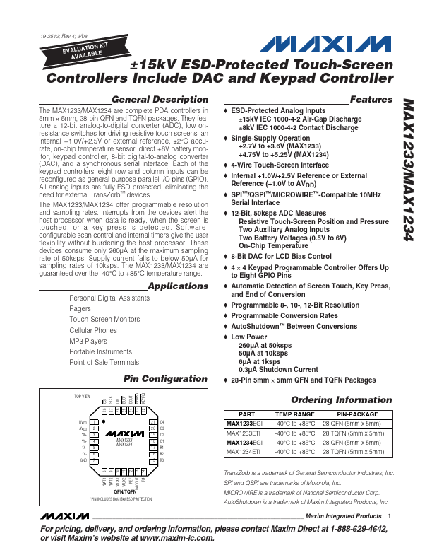 MAX1234 Maxim Integrated