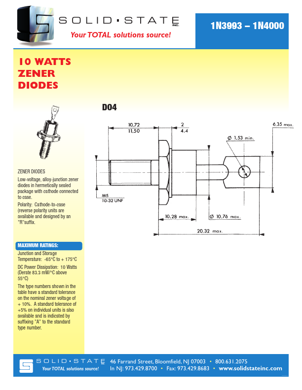 1N3998 SOLID STATE