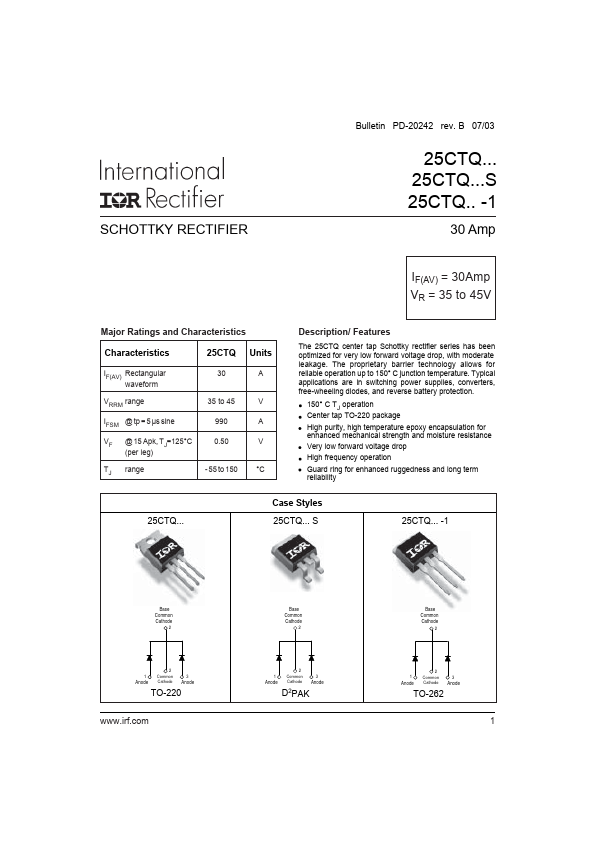 25CTQ035S InternationalRectifier