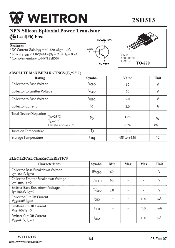 2SD313 WEITRON