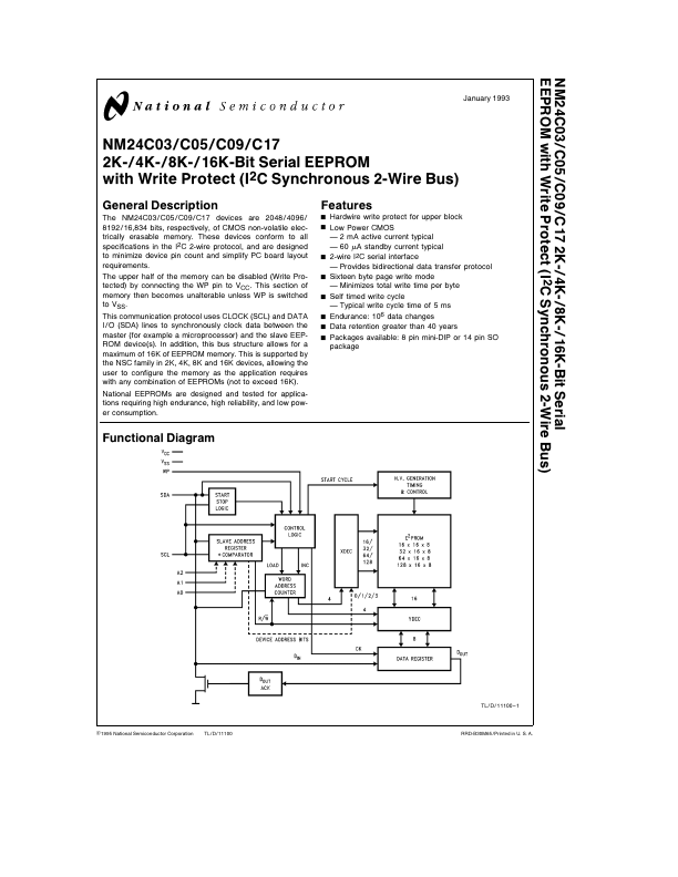 NM24C05 National Semiconductor