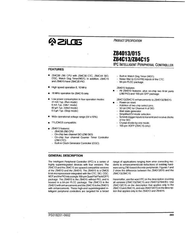 Z84015 Zilog.