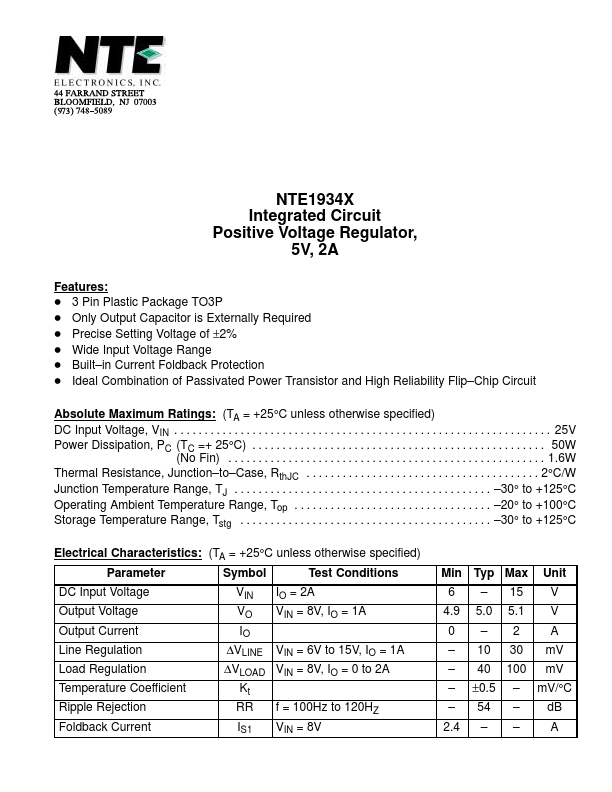 NTE1934X