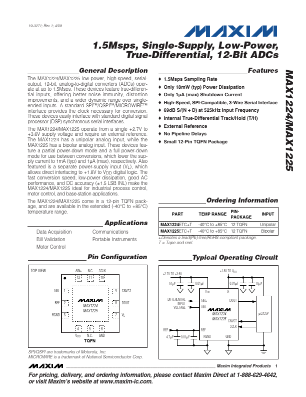 MAX1225 Maxim Integrated Products