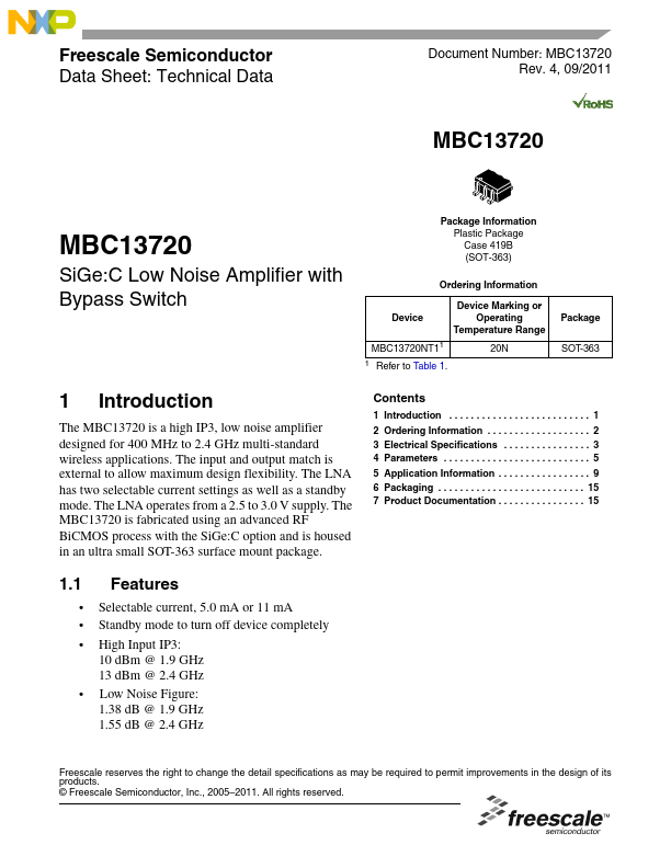 MBC13720 Freescale Semiconductor