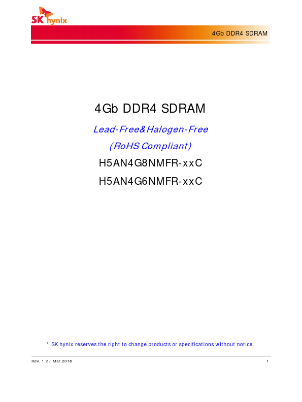 <?=H5AN4G8NMFR-xxC?> डेटा पत्रक पीडीएफ