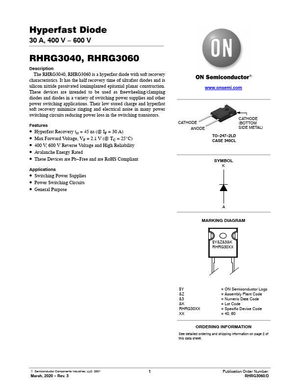 RHRG3060 ON Semiconductor