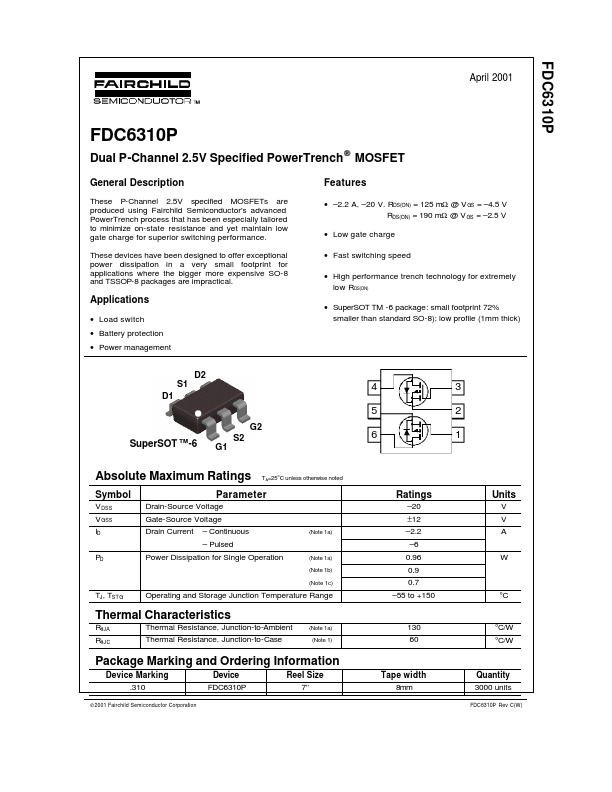 <?=FDC6310P?> डेटा पत्रक पीडीएफ