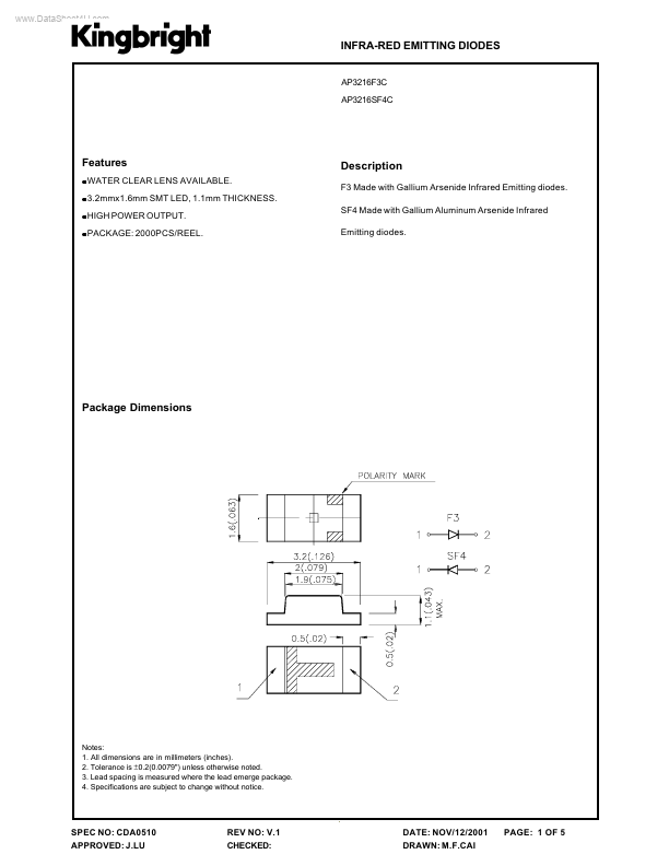 AP32156F3C Kingbright Corporation