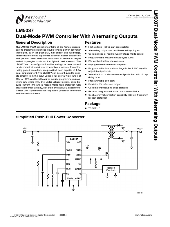 LM5037 National Semiconductor