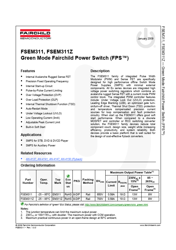<?=FSEM311Z?> डेटा पत्रक पीडीएफ