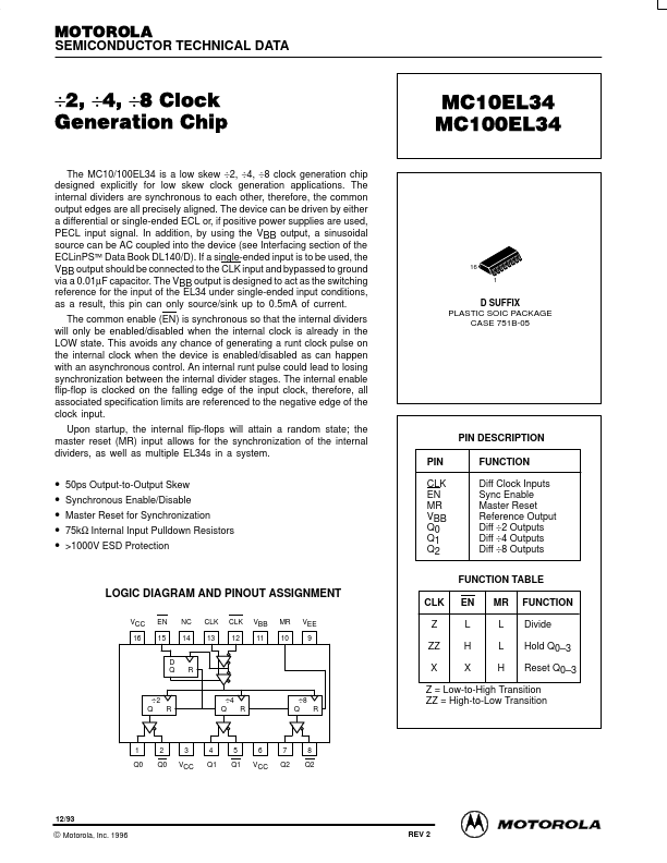 MC10EL34 Motorola