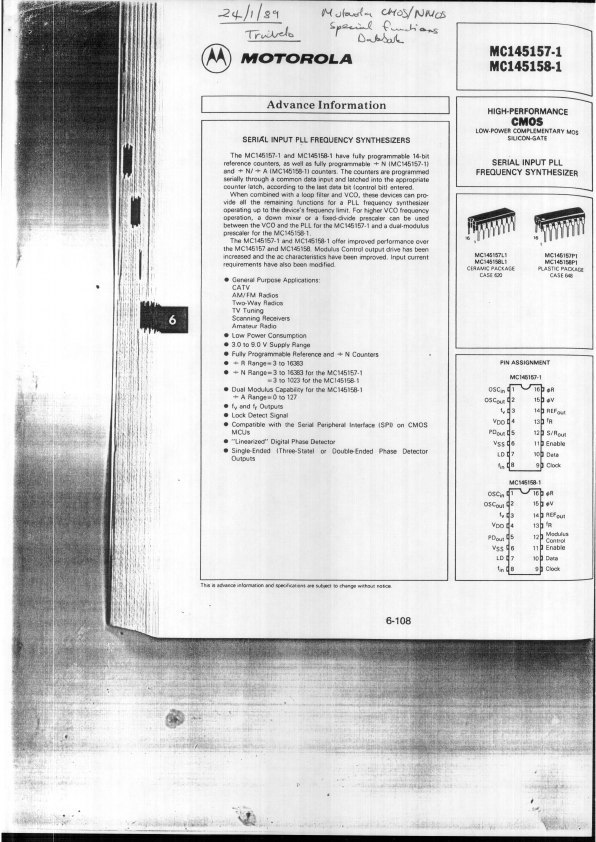 MC145158-1 Motorola