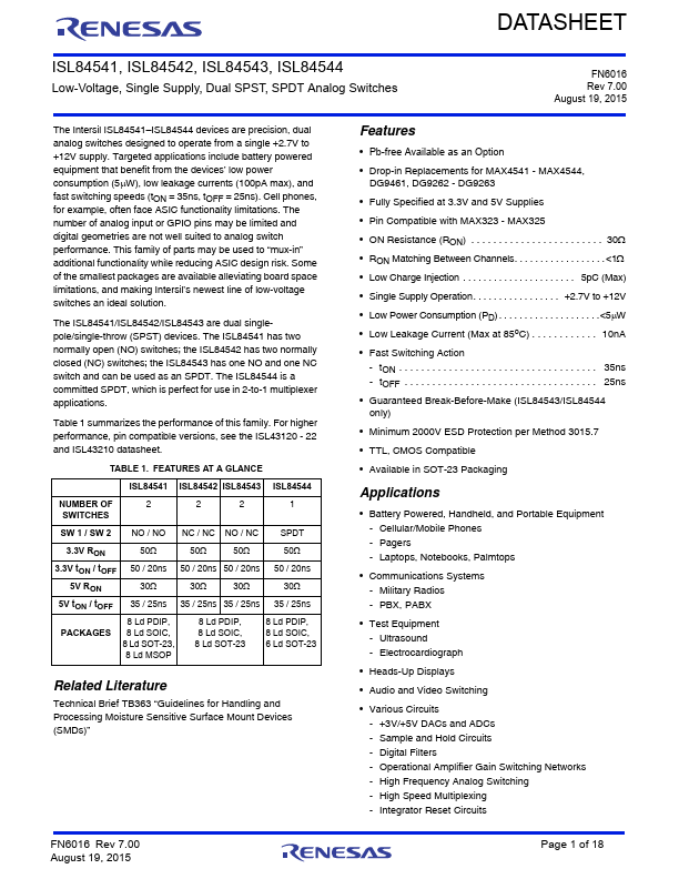 ISL84542 Renesas