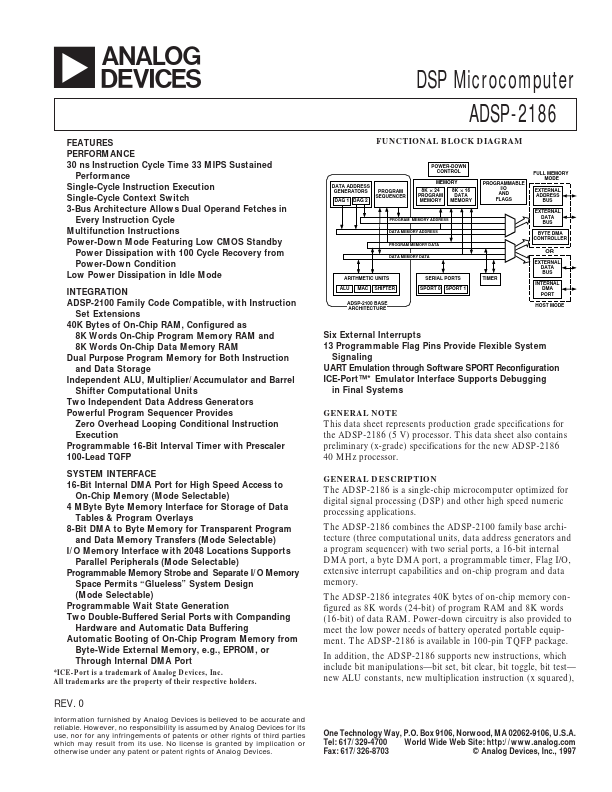ADSP2186 Analog Devices