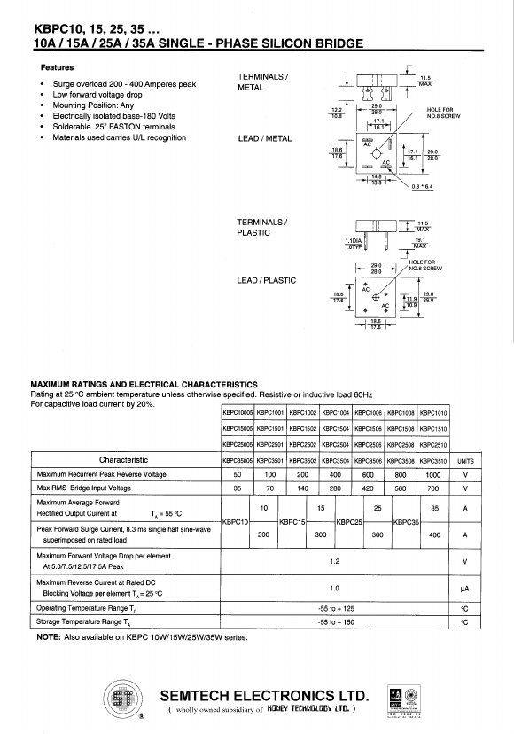 KBPC1008 Semtech Corporation