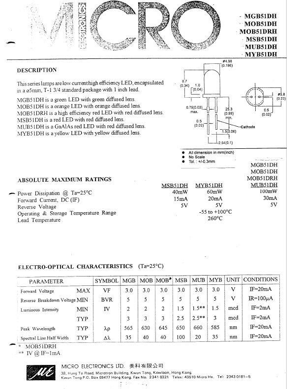 MYB51DH Micro Electronics