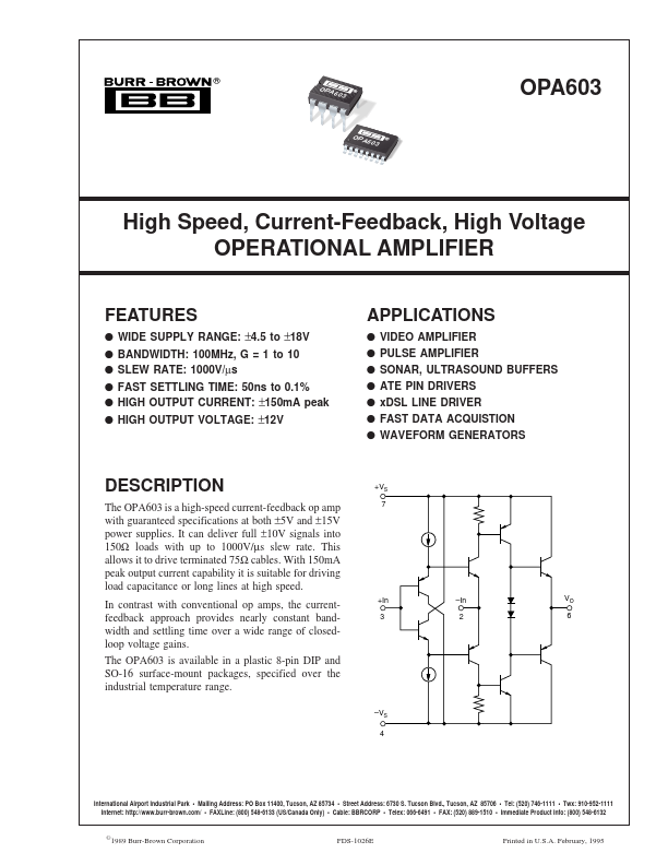 OPA603 Burr-Brown