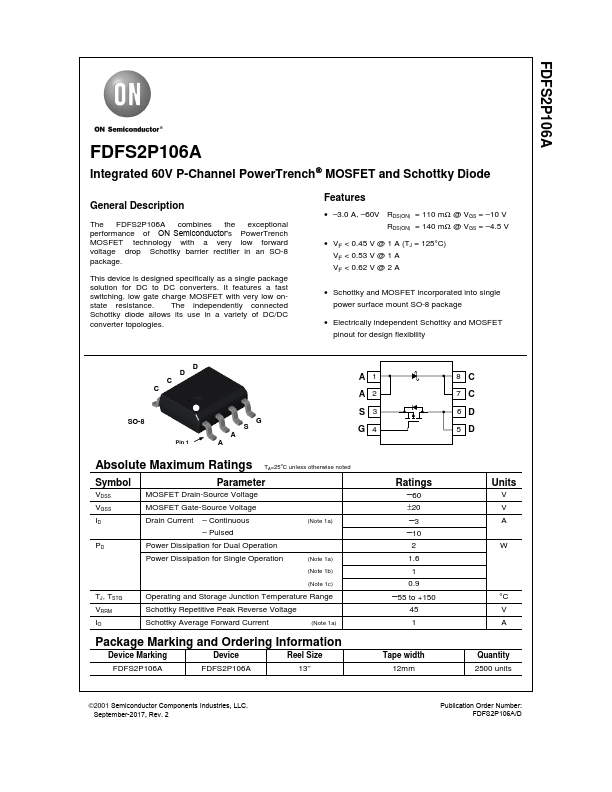 FDFS2P106A ON Semiconductor