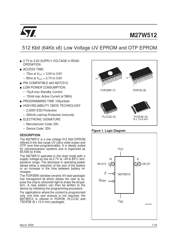 M27W512 STMicroelectronics