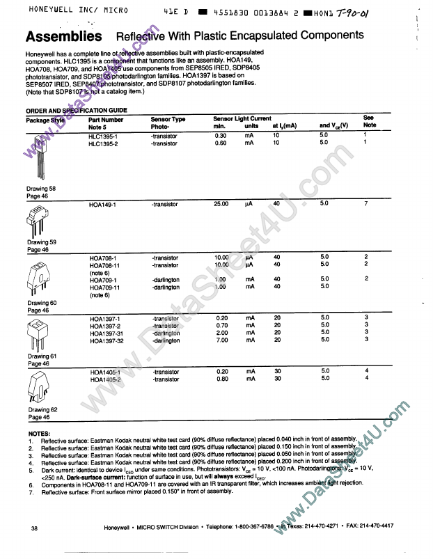 HOA1397-32 Honeywell Sensing and Controls