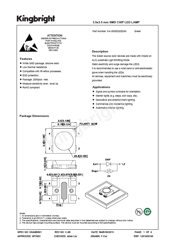 <?=KA-3535ZG25Z4S?> डेटा पत्रक पीडीएफ