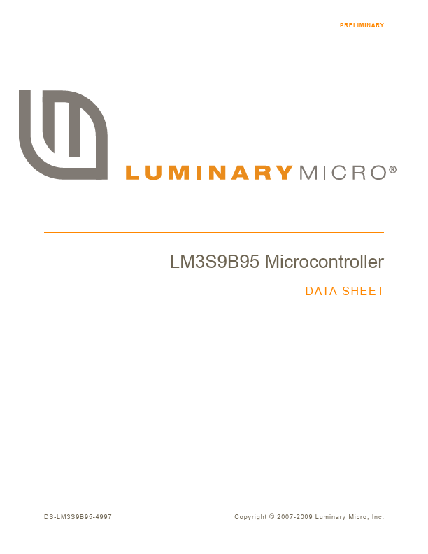 LM3S9B95 Luminary Micro