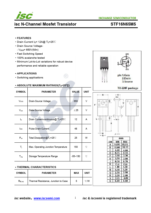 STF16N65M5