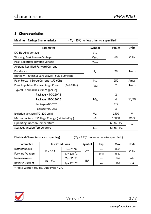 PFR20V60CTB