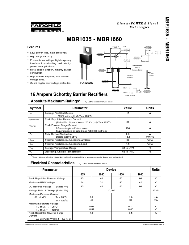 MBR1635 Fairchild Semiconductor