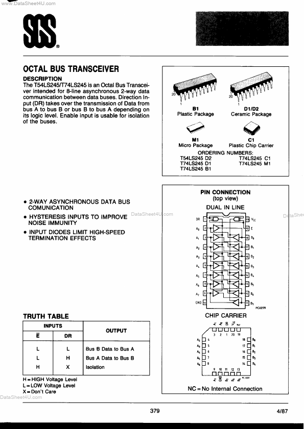 T74LS245D1 SGS-Thomson