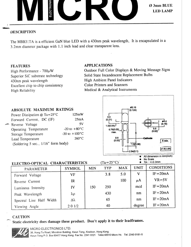 MBB31TA Micro Electronics