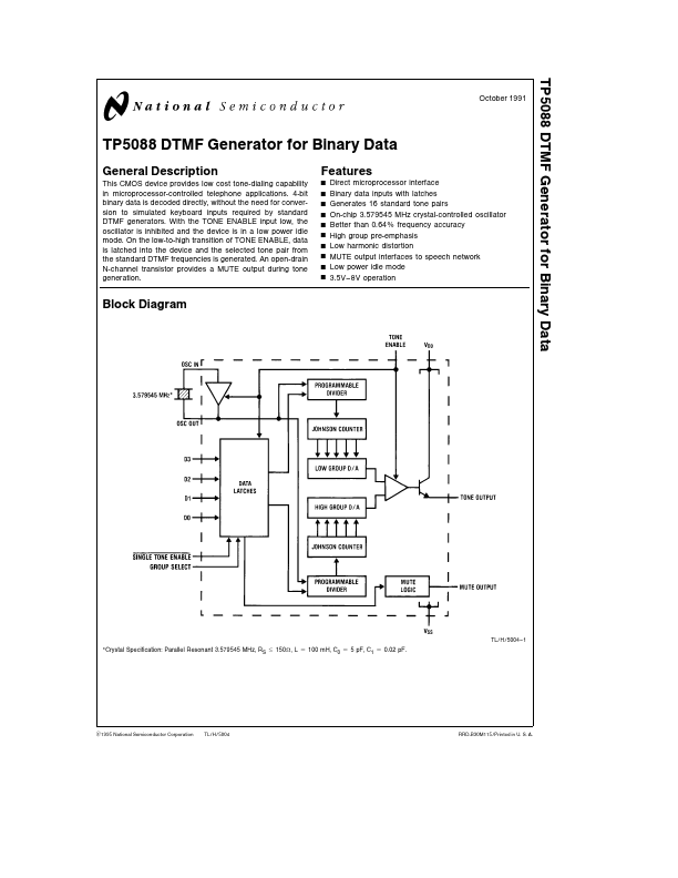 TP5088 National Semiconductor