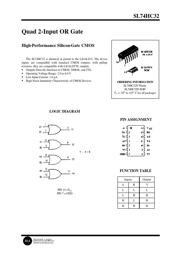 SL74HC32 System Logic Semiconductor