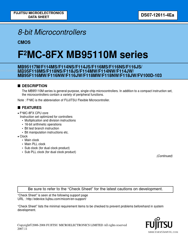 MB95F118MS Fujitsu Media Devices