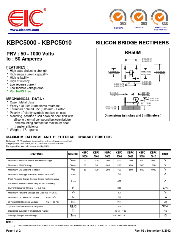 KBPC5006 EIC
