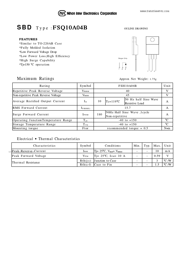 FSQ10A04B Nihon Inter Electronics