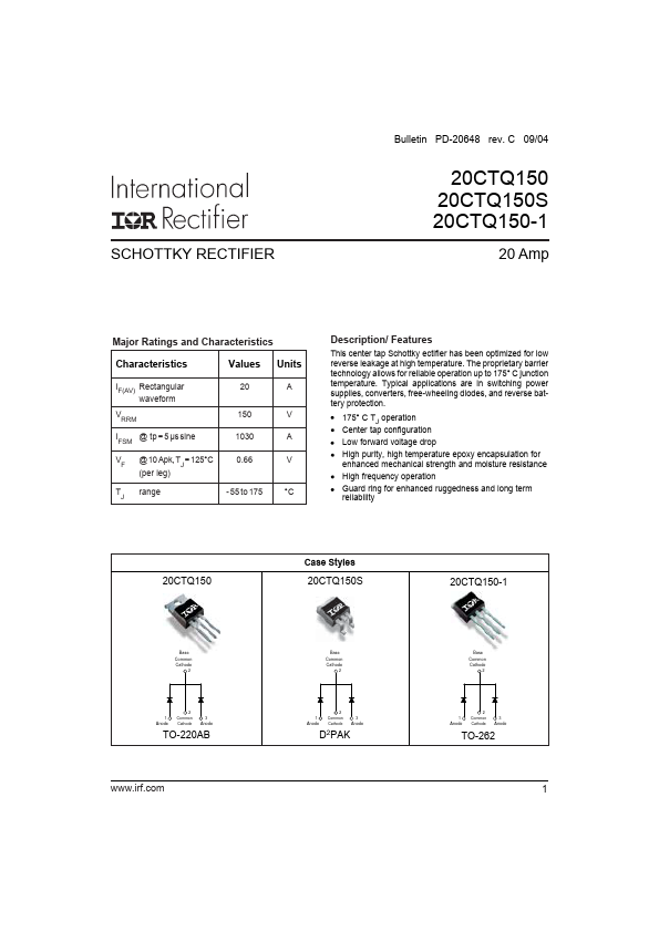 20CTQ150-1TRL InternationalRectifier