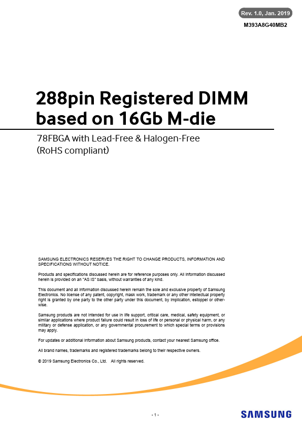 <?=M393A8G40MB2?> डेटा पत्रक पीडीएफ