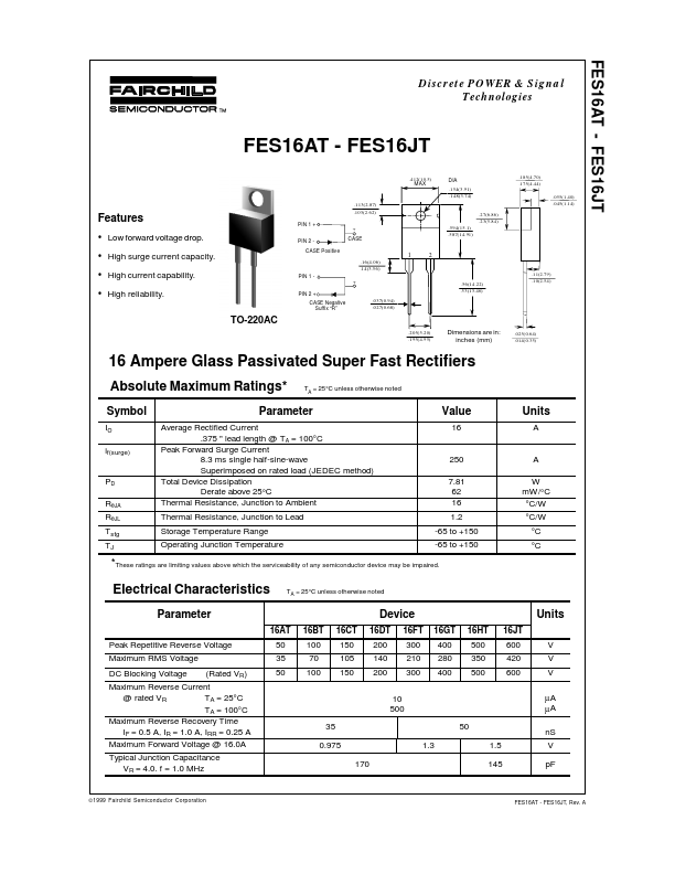 FES16DT Fairchild Semiconductor