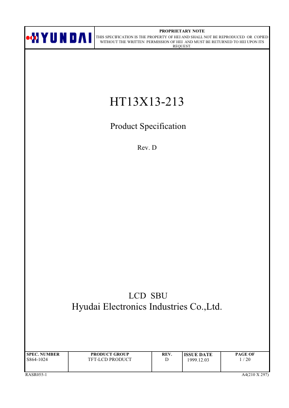HT13X13-213 Hyundai