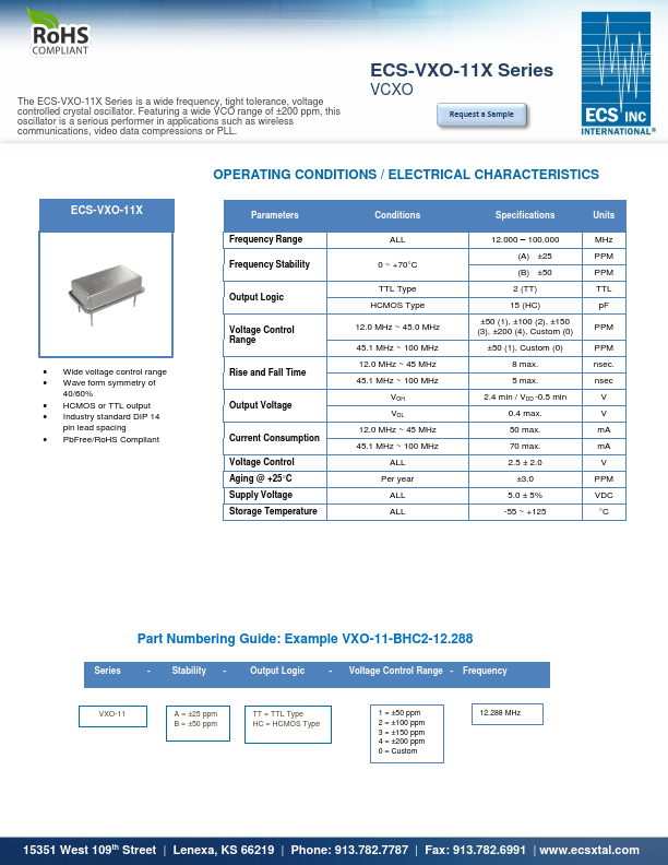 <?=VXO-11-BHC2-12.288?> डेटा पत्रक पीडीएफ