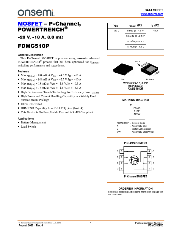FDMC510P ON Semiconductor