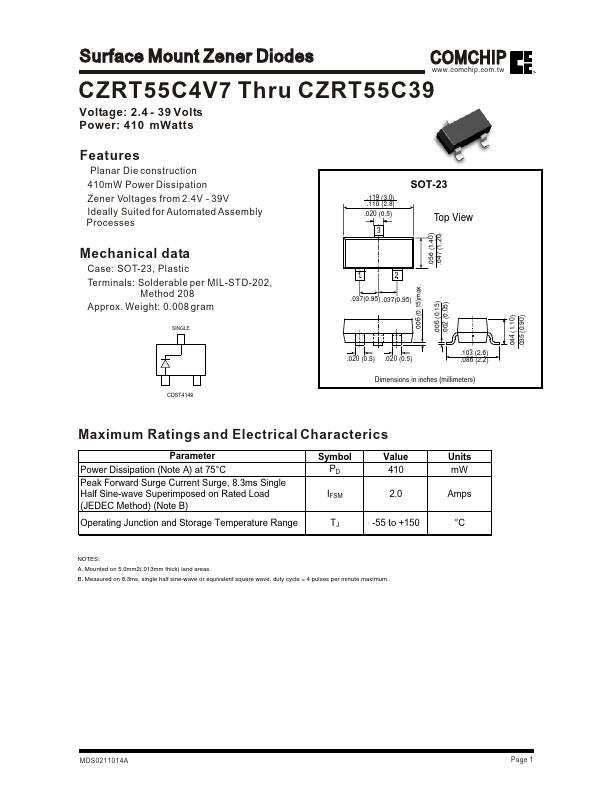 CZRT55C30 Comchip Technology