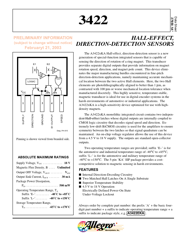 3422 Allegro MicroSystems